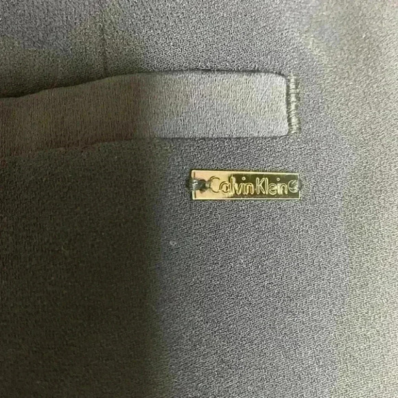 Calvin Klein Navy Ankle Work Pants with Silky Stripe Detail Size 4 - Picture 8 of 8